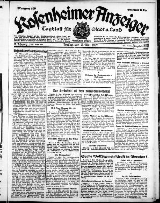 Rosenheimer Anzeiger Freitag 8. Mai 1925