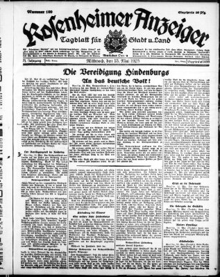 Rosenheimer Anzeiger Mittwoch 13. Mai 1925