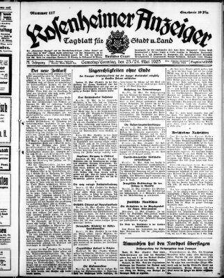 Rosenheimer Anzeiger Samstag 23. Mai 1925