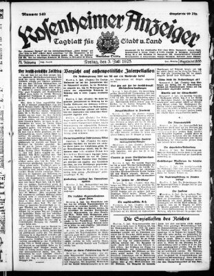 Rosenheimer Anzeiger Freitag 3. Juli 1925