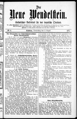 Wendelstein Donnerstag 2. August 1877