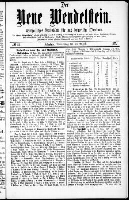 Wendelstein Donnerstag 23. August 1877