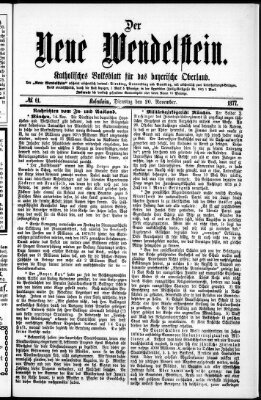 Wendelstein Dienstag 20. November 1877