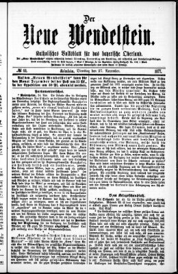 Wendelstein Dienstag 27. November 1877