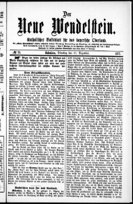 Wendelstein Dienstag 11. Dezember 1877