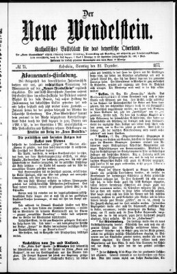 Wendelstein Samstag 22. Dezember 1877