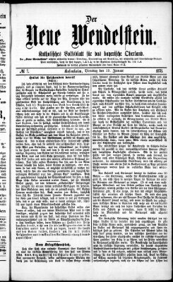 Wendelstein Dienstag 15. Januar 1878