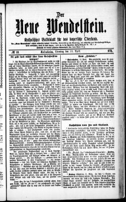 Wendelstein Dienstag 16. April 1878