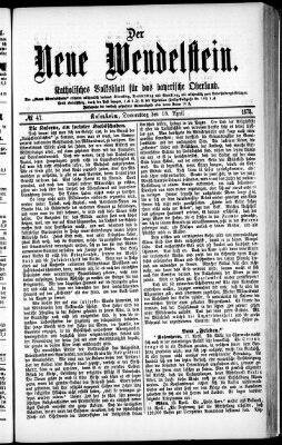 Wendelstein Donnerstag 18. April 1878