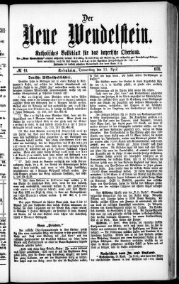 Wendelstein Donnerstag 25. April 1878