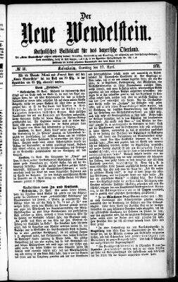 Wendelstein Samstag 27. April 1878