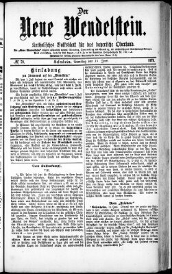 Wendelstein Samstag 15. Juni 1878