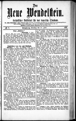 Wendelstein Dienstag 18. Juni 1878