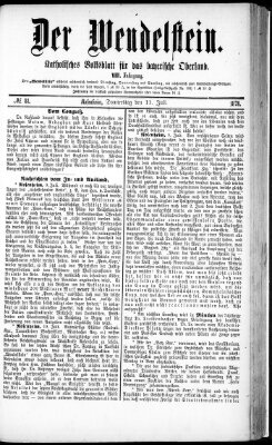 Wendelstein Donnerstag 11. Juli 1878