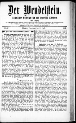 Wendelstein Donnerstag 25. Juli 1878