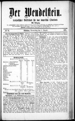 Wendelstein Donnerstag 1. August 1878