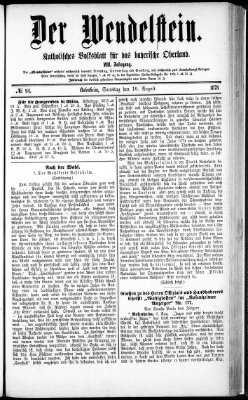 Wendelstein Samstag 10. August 1878