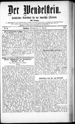 Wendelstein Dienstag 13. August 1878