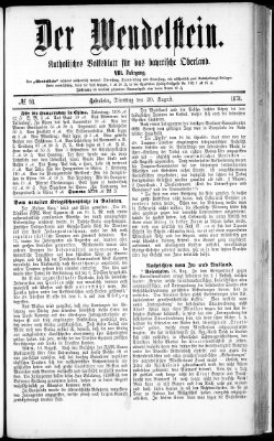 Wendelstein Dienstag 20. August 1878