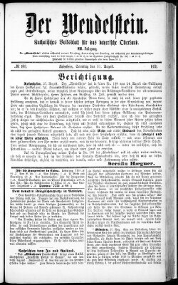 Wendelstein Samstag 31. August 1878