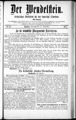 Wendelstein Dienstag 17. September 1878