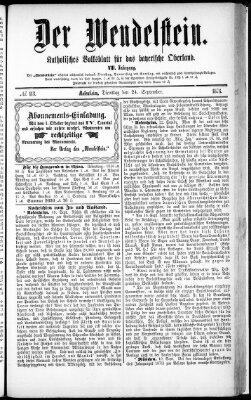 Wendelstein Dienstag 24. September 1878