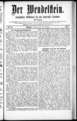 Wendelstein Dienstag 22. Oktober 1878