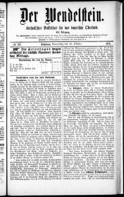 Wendelstein Donnerstag 31. Oktober 1878