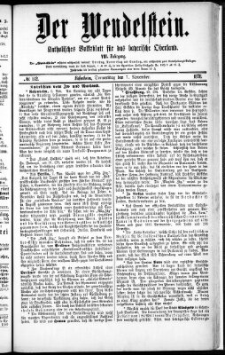 Wendelstein Donnerstag 7. November 1878