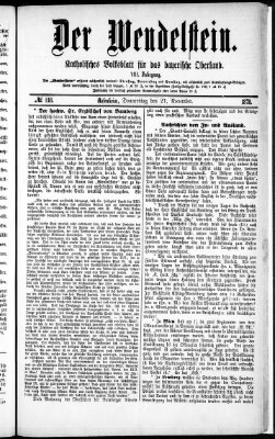 Wendelstein Donnerstag 21. November 1878