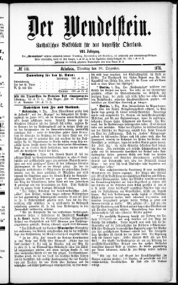 Wendelstein Dienstag 10. Dezember 1878