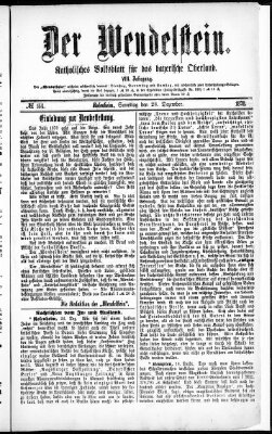 Wendelstein Samstag 28. Dezember 1878