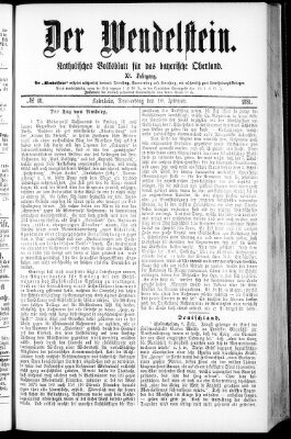 Wendelstein Donnerstag 10. Februar 1881