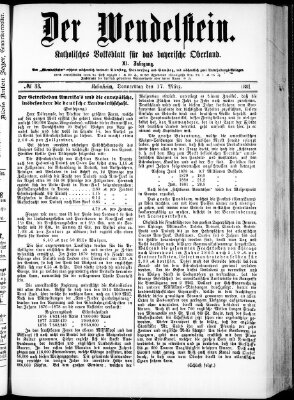 Wendelstein Donnerstag 17. März 1881