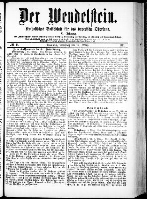 Wendelstein Samstag 19. März 1881