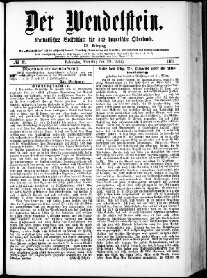 Wendelstein Dienstag 29. März 1881