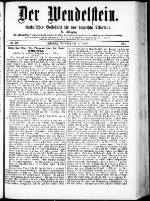 Wendelstein Samstag 2. April 1881