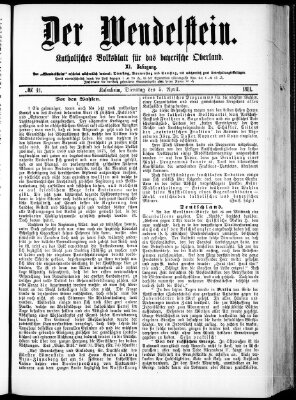 Wendelstein Dienstag 5. April 1881