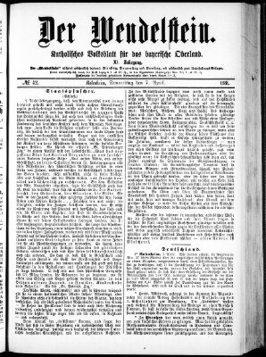 Wendelstein Donnerstag 7. April 1881