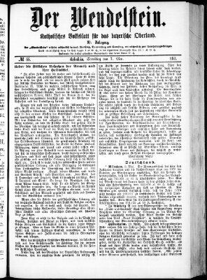 Wendelstein Samstag 7. Mai 1881