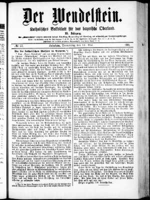 Wendelstein Donnerstag 12. Mai 1881