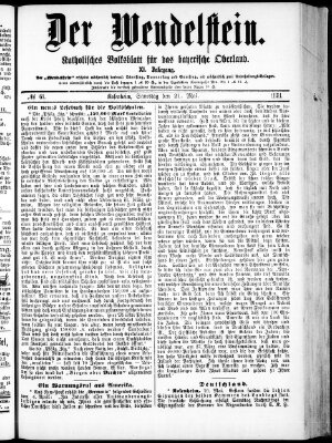 Wendelstein Samstag 21. Mai 1881