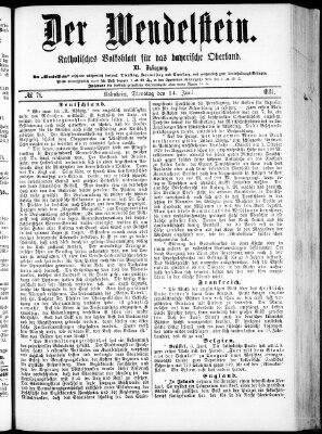 Wendelstein Dienstag 14. Juni 1881