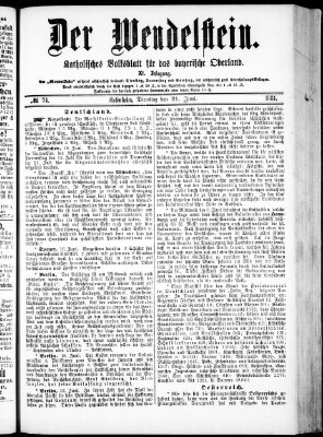 Wendelstein Dienstag 21. Juni 1881