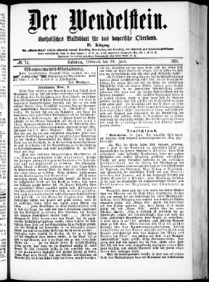 Wendelstein Mittwoch 29. Juni 1881