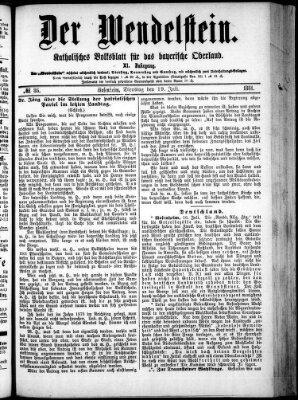 Wendelstein Dienstag 19. Juli 1881