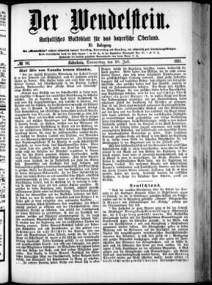 Wendelstein Donnerstag 28. Juli 1881