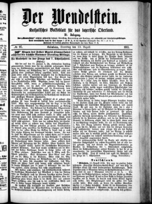 Wendelstein Samstag 13. August 1881