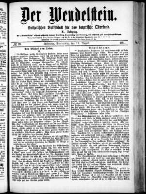 Wendelstein Donnerstag 18. August 1881