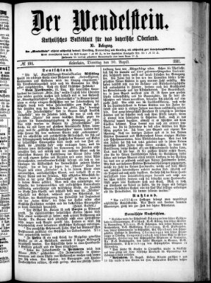 Wendelstein Dienstag 30. August 1881